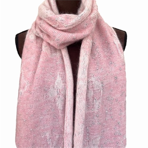 Pink Louis Vuitton Wool Wrap Medallion Logomania Reversible Scarf - Picture 3 of 6